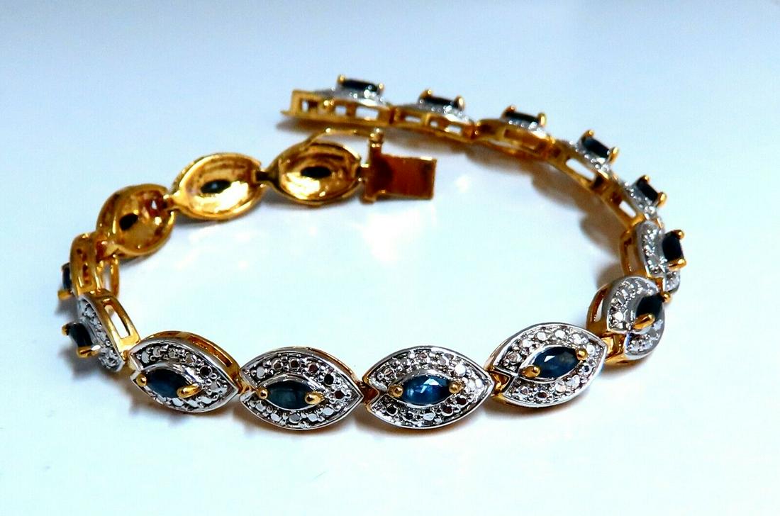 4ct Treated Sapphires Sterling Silver Bracelet (1 of 6)