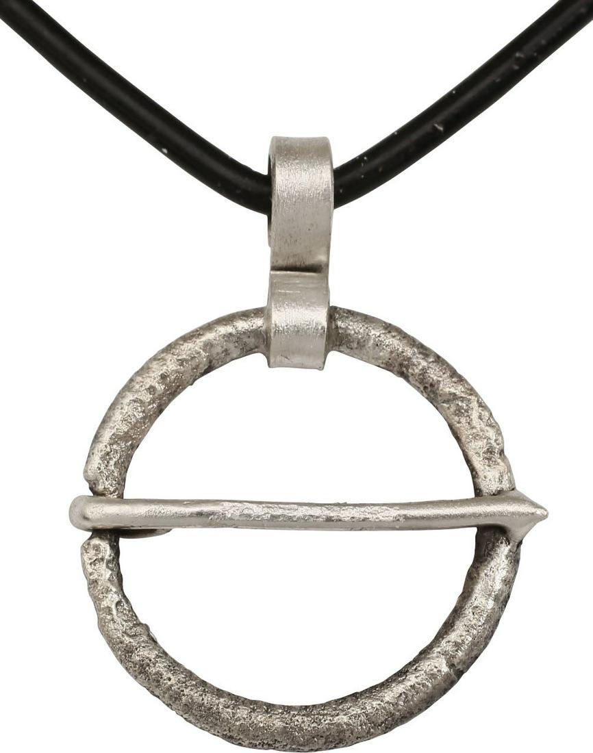 ANCIENT VIKING PROTECTIVE BROOCH NECKLACE: Worn in numbers on the surface of the jerkin, these small metal brooches provided a measure of protection against sword cuts and, in fact, were a form of armor. See current Public Television programmi