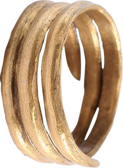VIKING COIL RING, 9TH-10TH CENTURY, SIZE 10 (1 of 4)