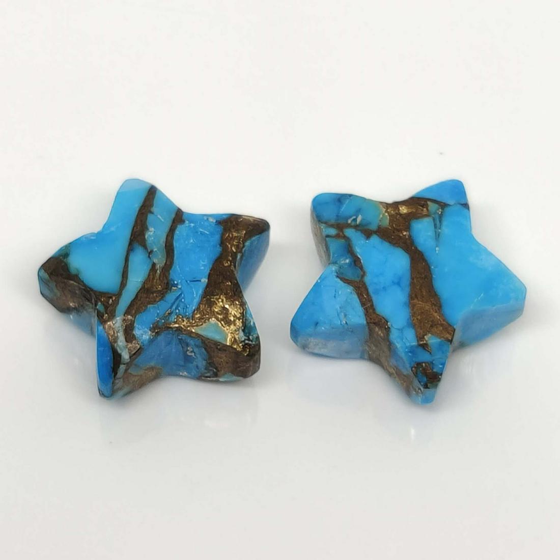 5.95 ct Composite Copper Turquoise Pair (1 of 1)
