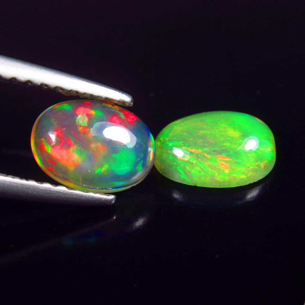Natural Multicolor Opal Pair - 1.07 Ct (1 of 2)