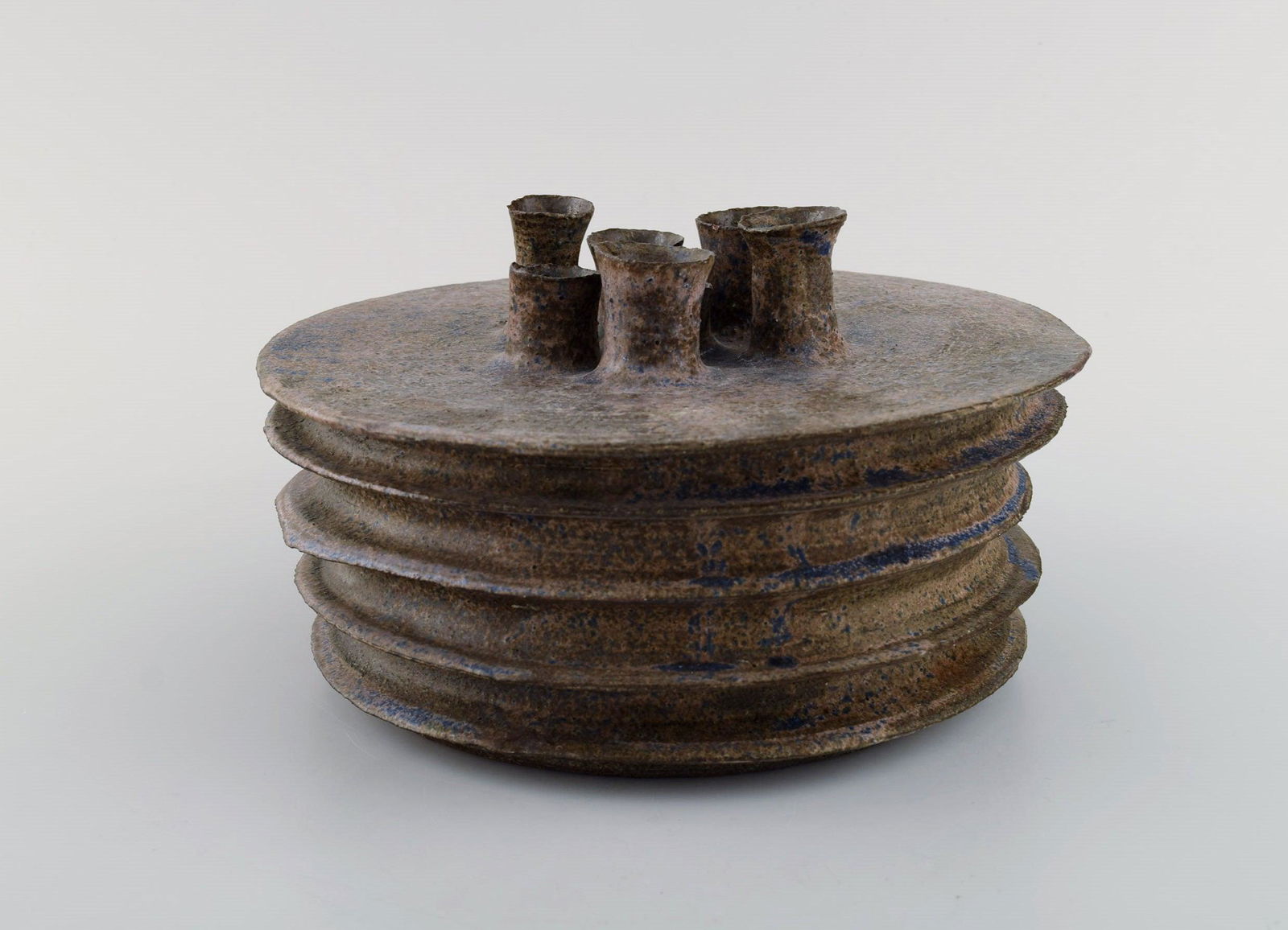 European studio ceramicist. Unique vase in glazed ceramics. Dated 1978. (1 of 10)