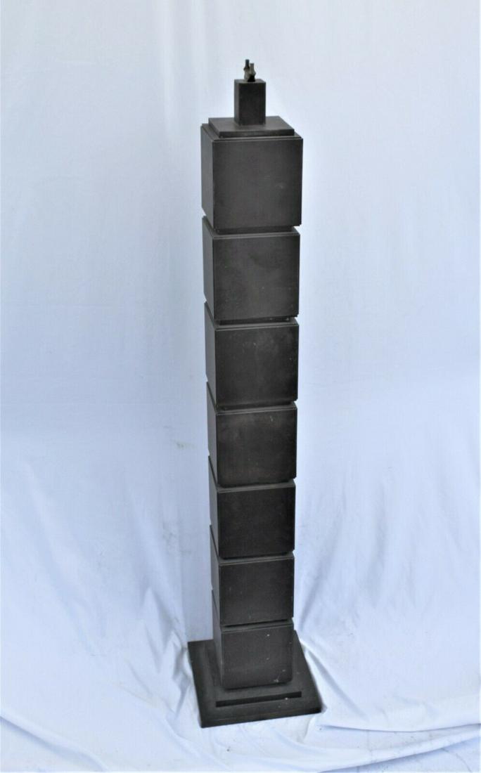 Mid Century Modern Floor Lamp ,Steel blocks ,Bronze finish Big & heavy 56" Ht (1 of 6)