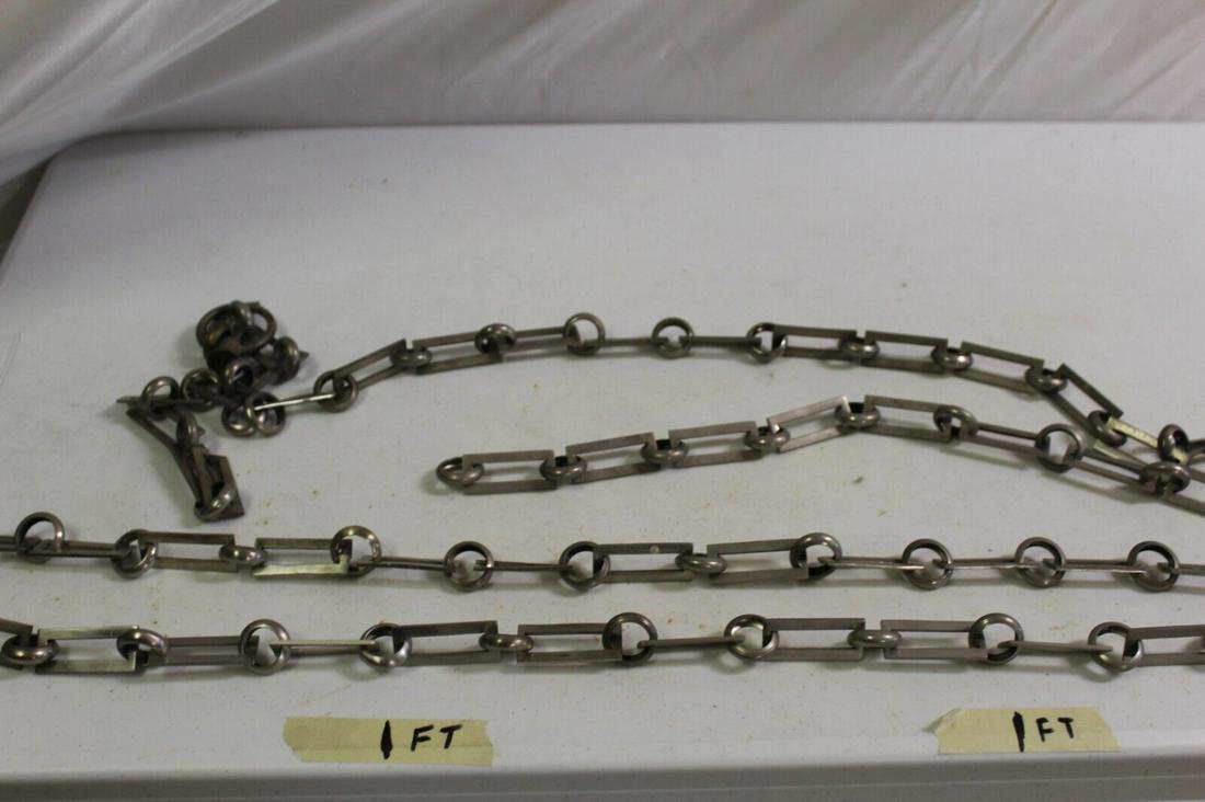 Chains for Chandeliers and Pendants Nickel: These are all left over Chains from a Lighting Manufacturer in LA . Mostly Nickel finish and I think one is Silver . There are 5 chains . One at 4 feet and one at 2 feet and one at 3 feet ,and one at