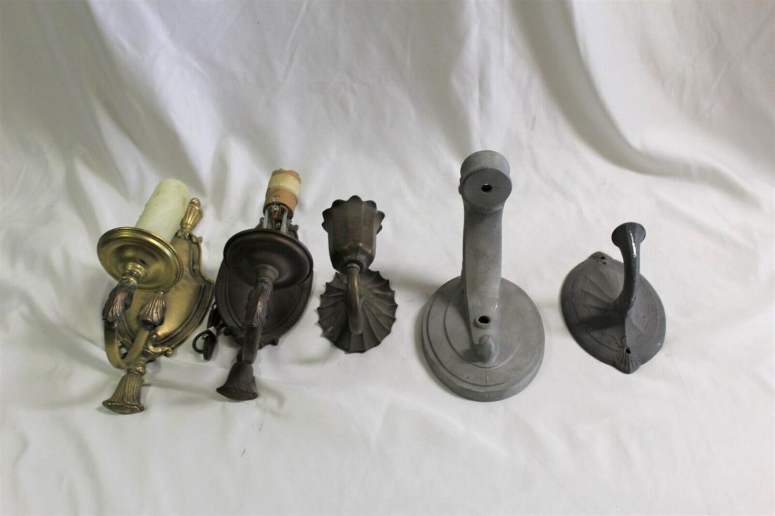 Antique Art Deco Sconces: From a collection from a Lighting Business ,never finished . Reserve: $30.00 Shipping: Domestic: Shipping rates are determined by destination International: Foreign shipping rates are determined by de