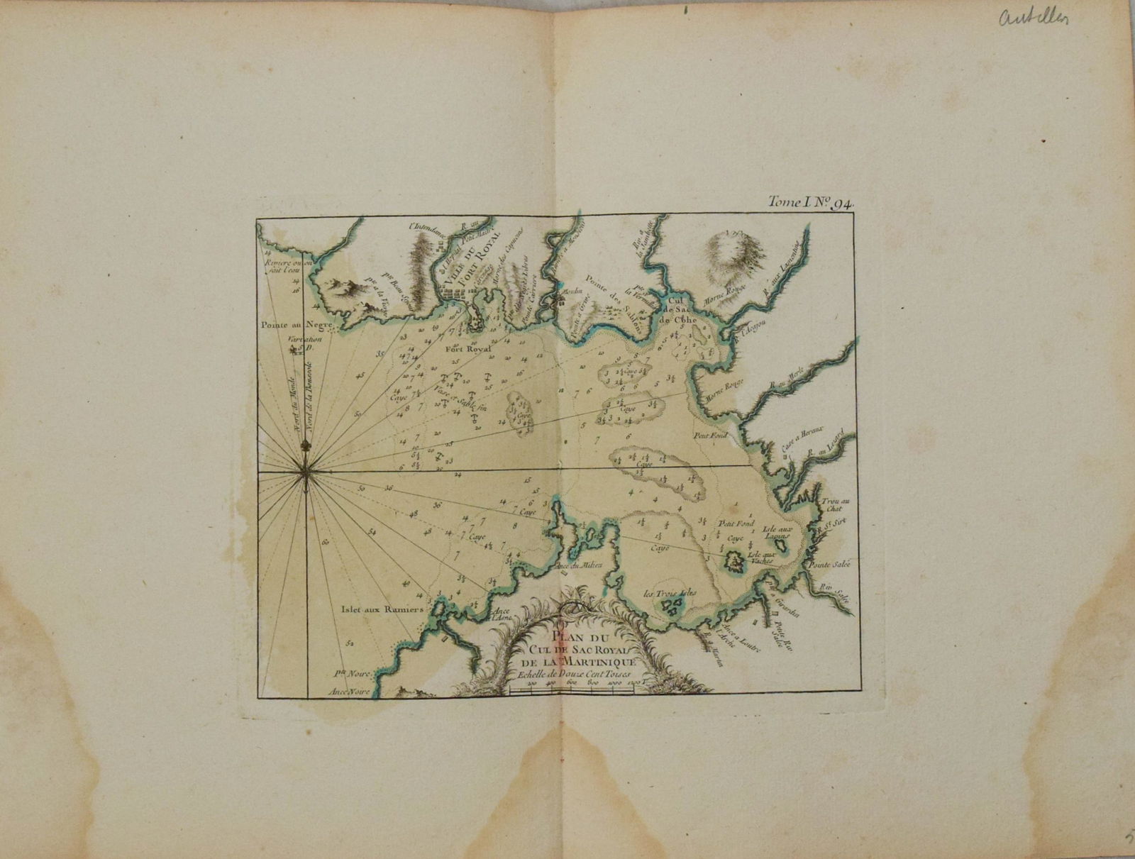 1764 Bellin Map of Fort-de-France Bay of Martinique -- Plan du Cul de Sac Royal de la Martinique (1 of 1)