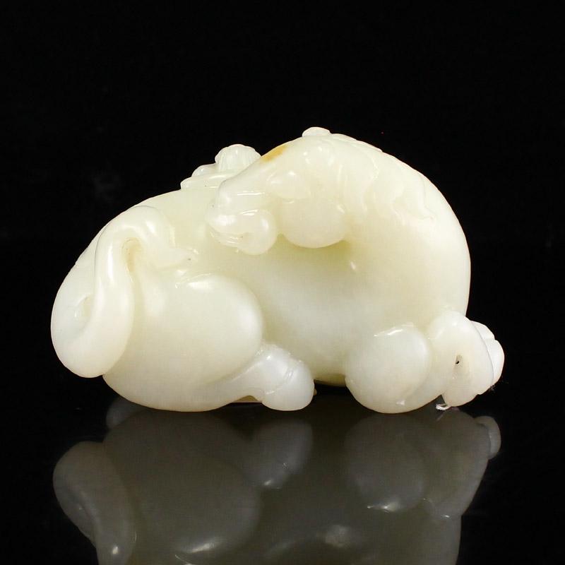 Chinese Hetian Jade Horse & Monkey Statue (1 of 7)