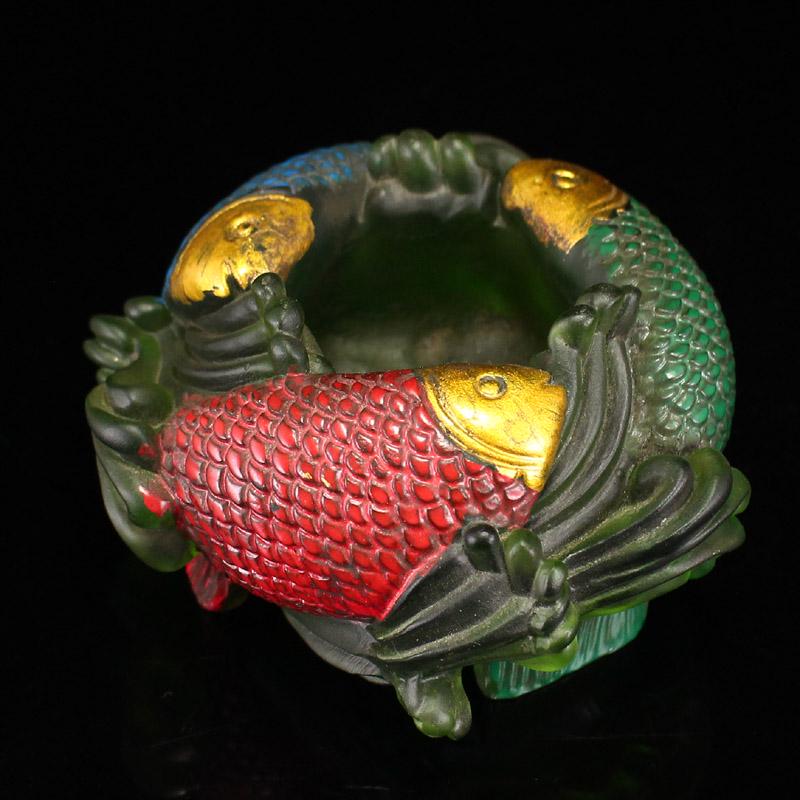 Chinese Gilt Gold Peking Glass Carp Brush Washer: Title: Chinese Gilt Gold Peking Glass Carp Brush Washer Date/Period: After 1900 Origin: Chinese Dimension: Dimension: 93 x 93 x 53 (mm) 3.66 x 3.66 x 2.09 (inches) Weight 1.02 lbs/463 g Materials: Pek