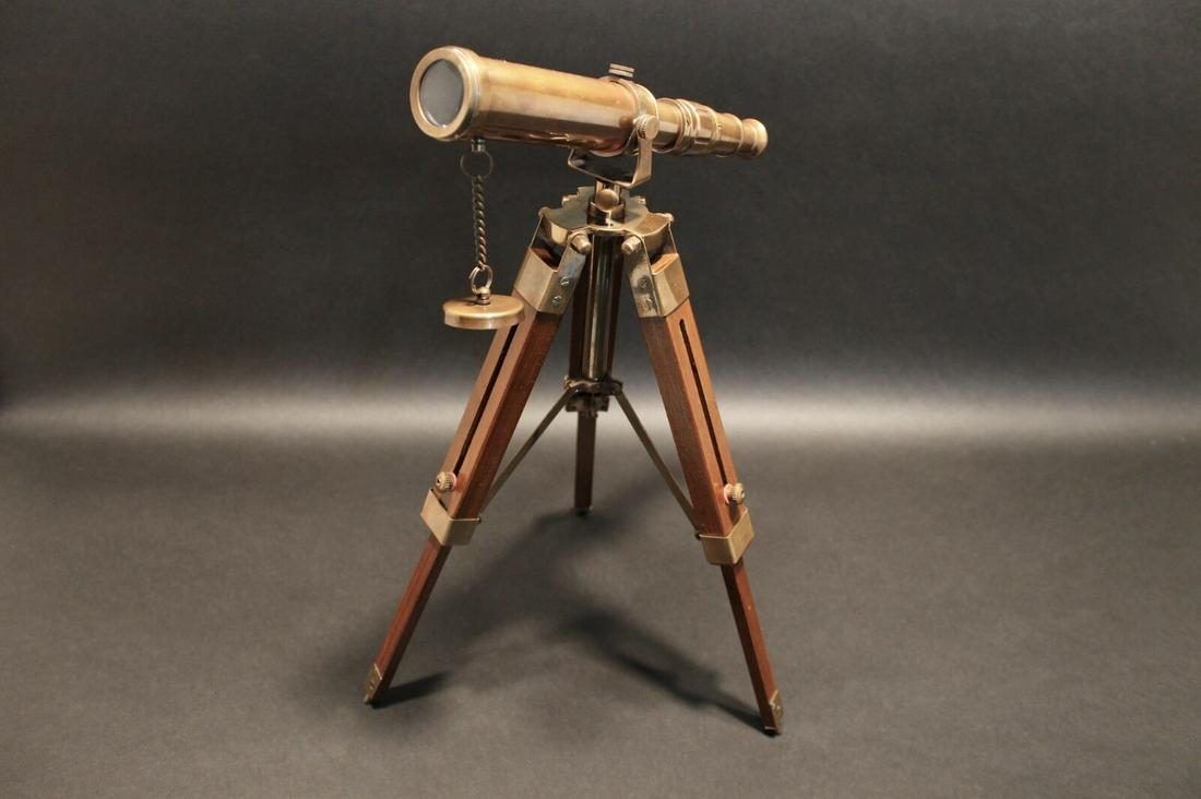 Solid Brass Telescope & Wood Tripod (1 of 12)