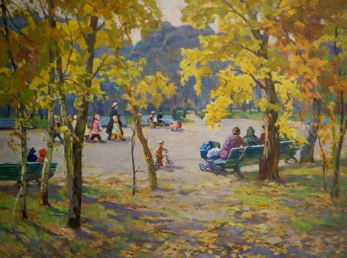 Oil painting Autumn in the park El'bert Viktor Davydovich (1 of 8)