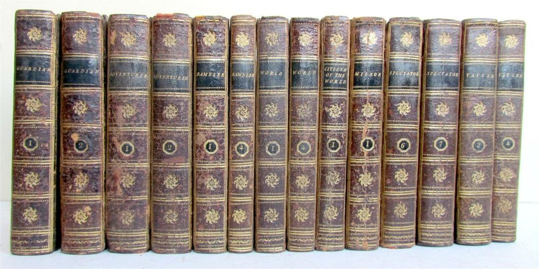 1793-1797 LOT of 14 VOLUMES ENGLISH LITERATURE antique set (1 of 9)