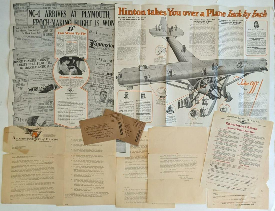 PROMOTIONAL LOT 1929 VINTAGE AVIATION INSTITUTE USA Washington DC PILOT SCHOOL (1 of 7)