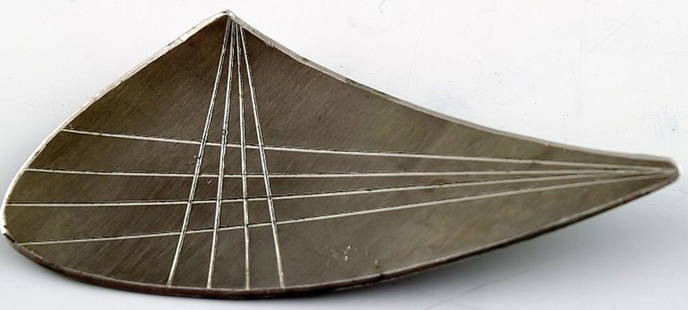 Jorgen Jensen, Vejle. Handmade brooch in pewter. Danish design.: Jorgen Jensen, Vejle. Handmade brooch in pewter. Danish design. Measures 7 cm. In good condition. Marked. Reserve: $49.00 Shipping: Domestic: Shipping rates are determined by destination International