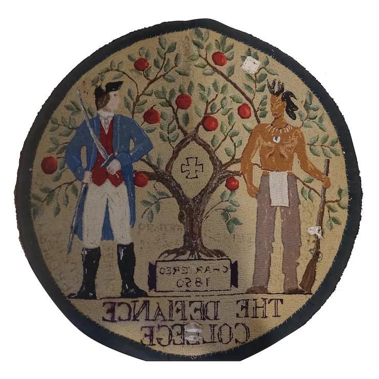 American Indian soldier& cherry tree Antique Hook Rug (1 of 15)