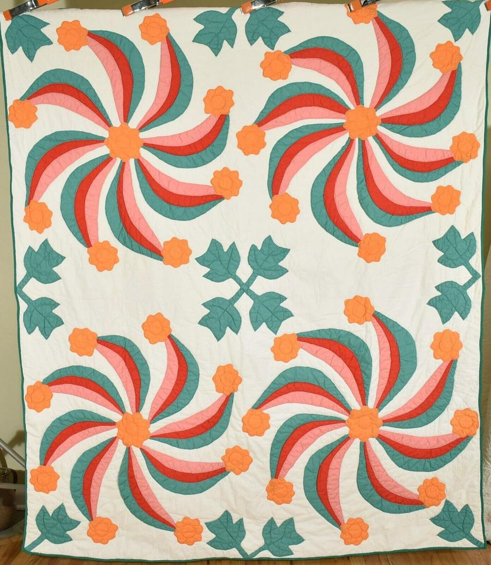 40's Princess Feather Applique Quilt (1 of 7)