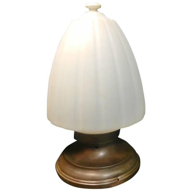 Vintage Interior Theater or School Globe Light with Copper Base (1 of 7)