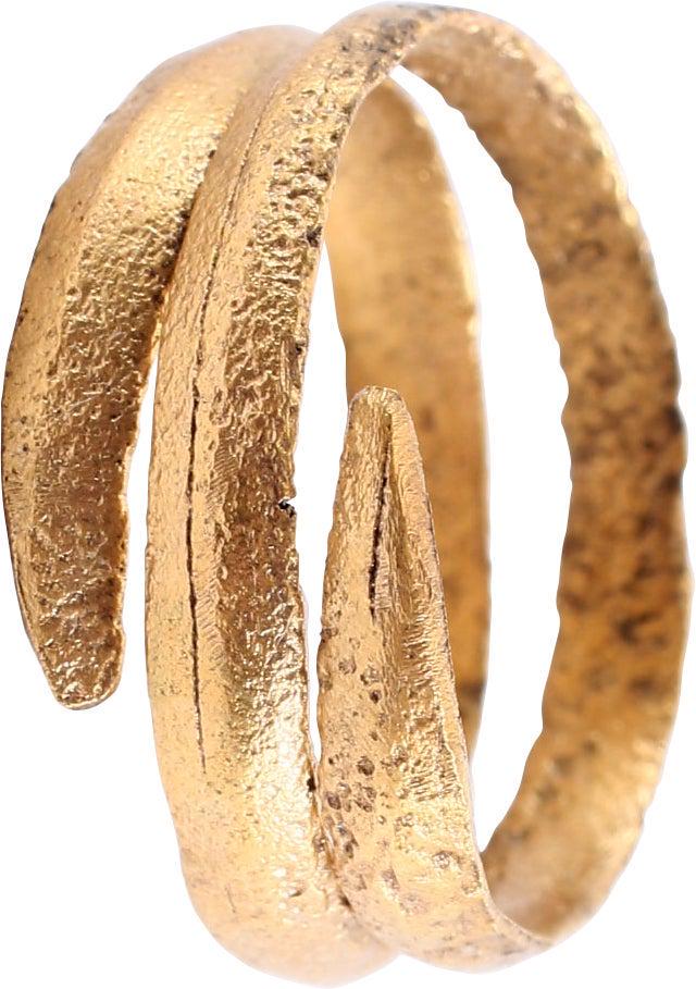 VIKING COIL RING, 9TH-10TH CENTURY, SIZE 9 1/2 (1 of 4)