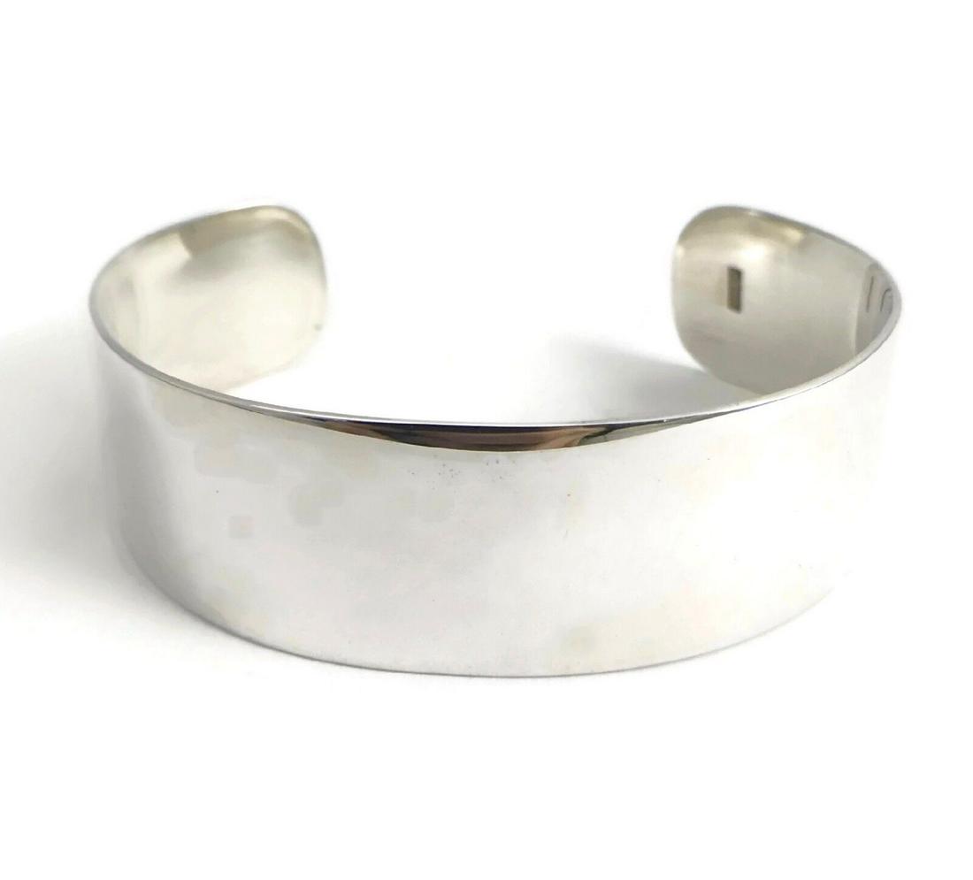 Vintage Sterling Silver Cuff Bangle Bracelet, 7 Inches, 20 mm, 28.67 Grams (1 of 10)