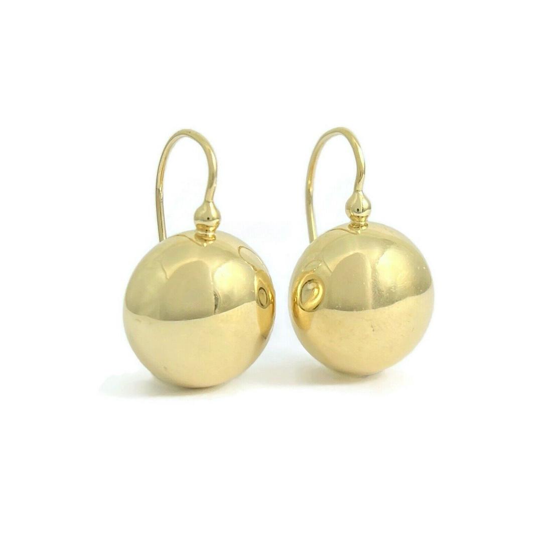 Vintage 1960's Italian Ball Drop Earrings 14K Yellow Gold, 6.50 Grams (1 of 9)