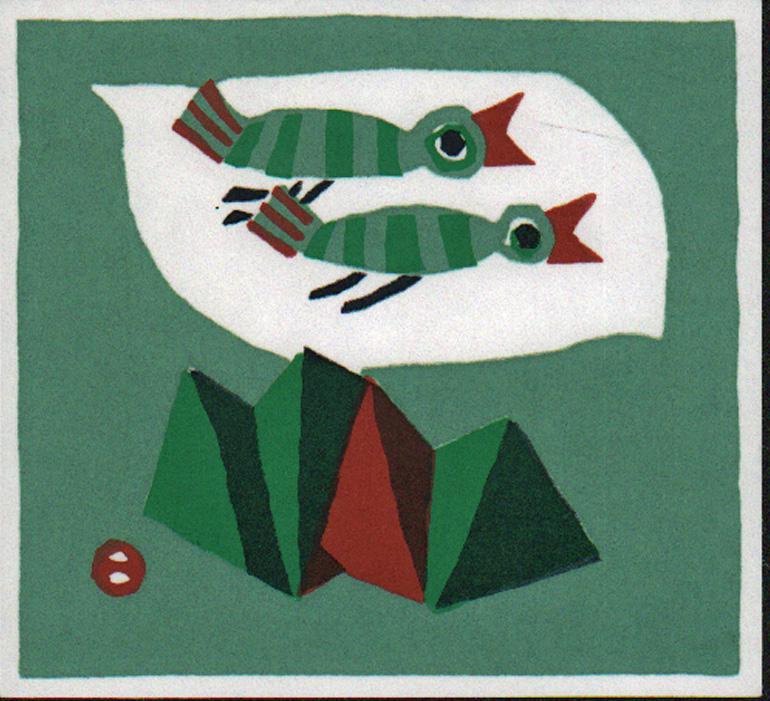 Umetaro Azechi (1911 - 1995): High Flight: ARTIST/TITLE: Umetaro Azechi (1911 - 1995): High Flight MEDIUM:Woodblock Print SIZE: The print measures 4 1/2 X 5 inches Condition: The print is in excellent, never framed condition. It is sealed with
