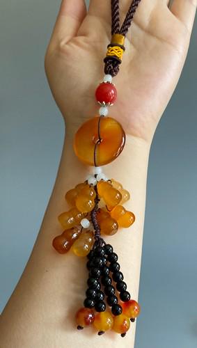 Certified Natural Icy Agate Healing Feng Shui Hanging Ornament (1 of 5)