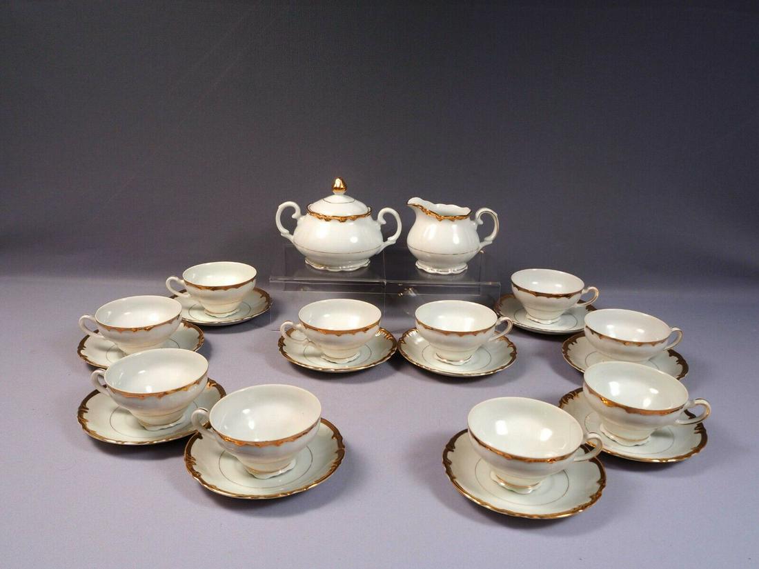 Baroness Kasugai Fine China Coffee Tea Set Creamer Sugar Bowl Gold Encrusted (1 of 8)