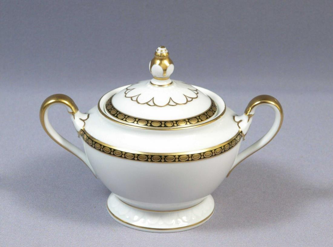 ROSENTHAL EMPIRE Sugar Bowl Lidded Covered Gold Cobalt 1930s (1 of 4)