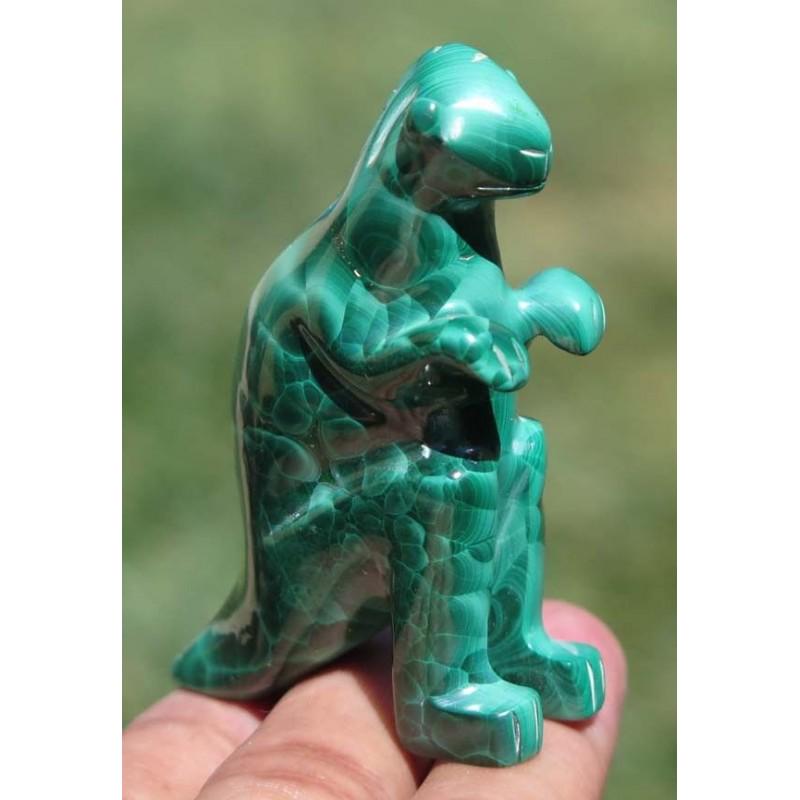 Green malachite figure statuette carving dino zoo stone (1 of 5)