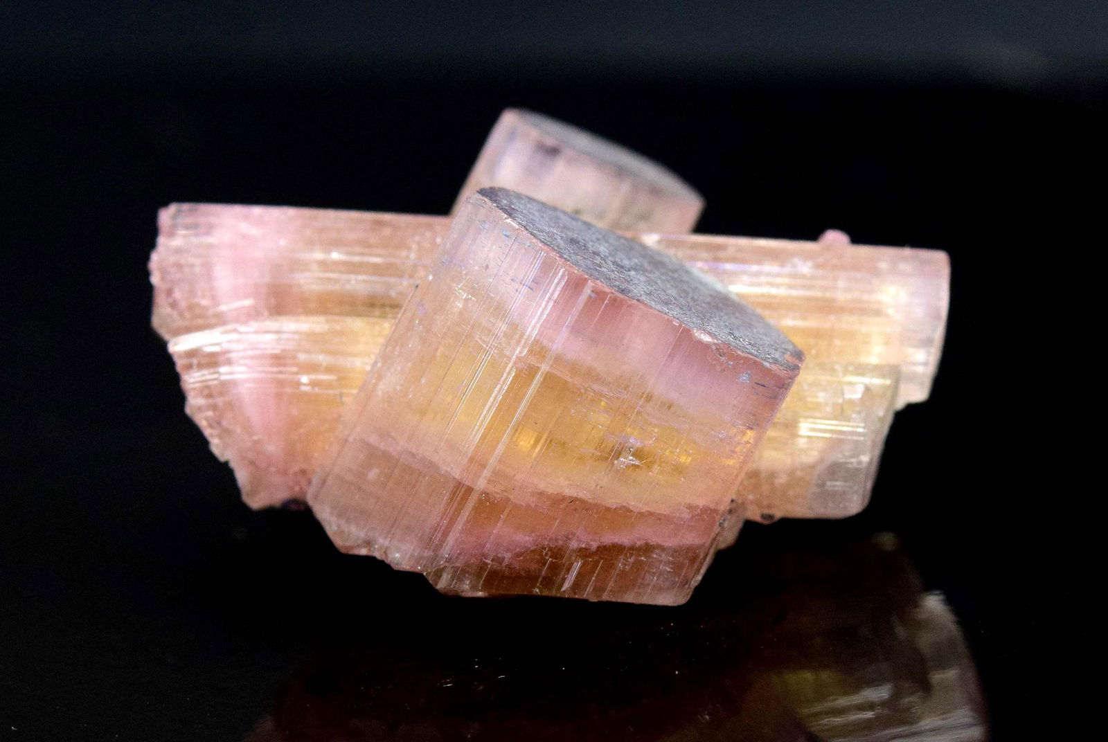 Blue Cap Orange Tourmaline Crystals Bunch From Paproke Afghanistan - 49.55 CTs (1 of 9)