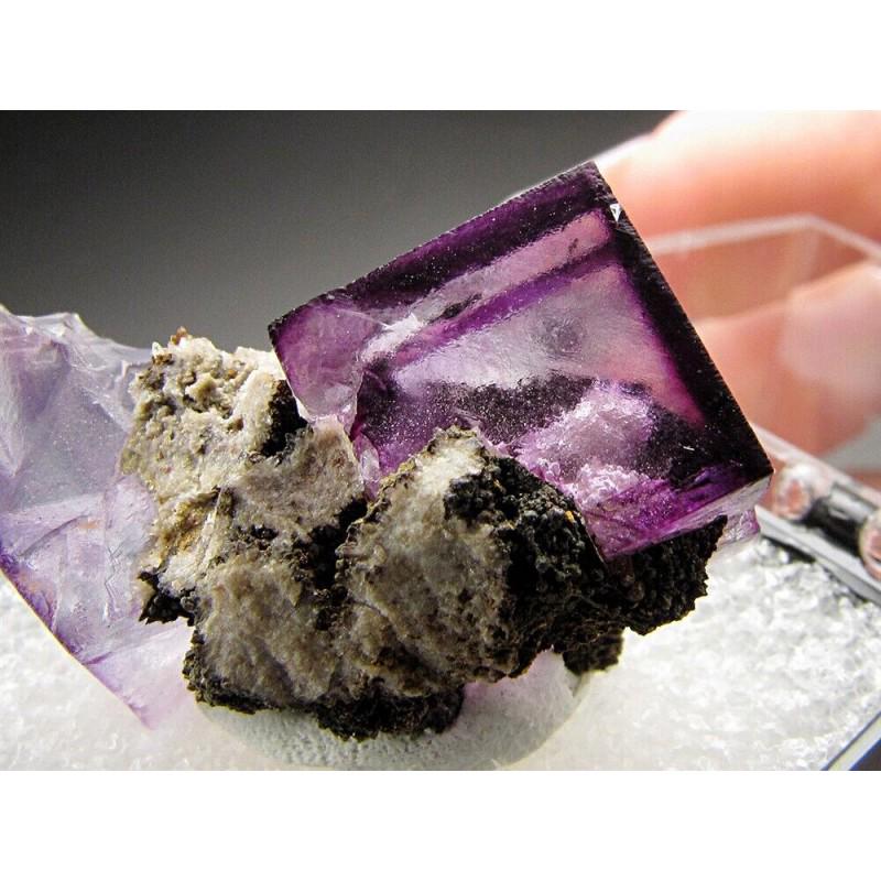 Purple fluorite cube crystal mineral specimen gem (1 of 6)