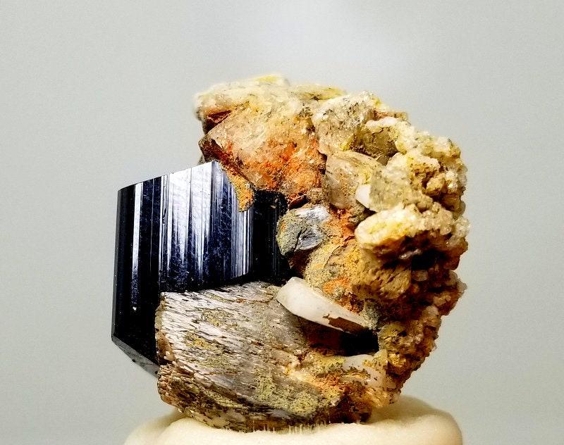 18 vGram Locvely Natural Black Tourmaline Crystal Specimen From Skardu pakistan: Description 18 Gram Lovely Natural Balck Tourmaline Crystal Specimen From Skardu pakistan size 33mm 17mm 29mm weight 18 Gram Reserve: $20.00 Shipping: Domestic: Flat-rate of $10.00 to anywhere withi