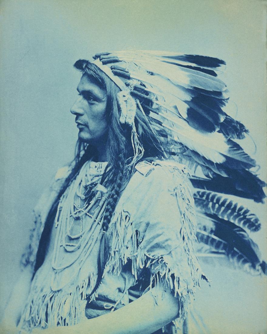 1903, CHIEF PAUPUKKEEWIS, IROQUOIS; (11X8.5 BARYTA PRINT), AFTER CYANOTYPE (1 of 1)