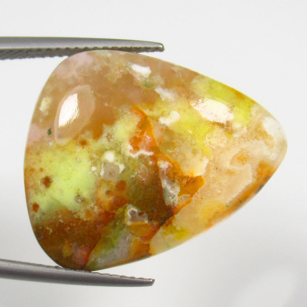 Natural Jasper Quartz - 15.85 Ct: No Reserve! Title: Natural Jasper Quartz - 15.85 Ct Origin: Brazil Weight: 15.85 Size/Dimensions: 23.0 x 20.0 x 6.0 mm Additional Information: Pieces : 1 No's / Shape : Pear Cabochon / Color : Green /