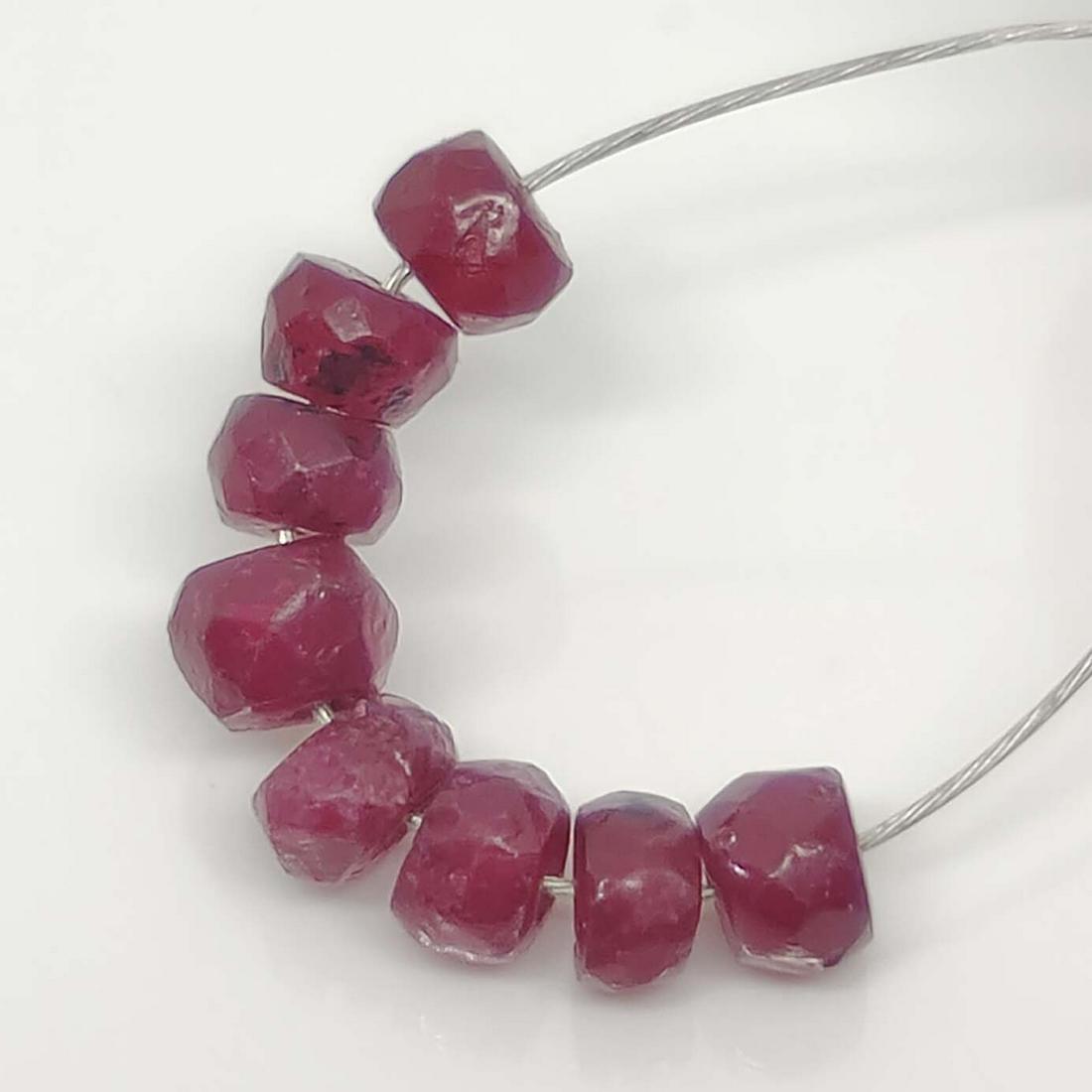 2.30 Ct Natural Red Ruby Faceted 8 Drilled Beads (1 of 1)