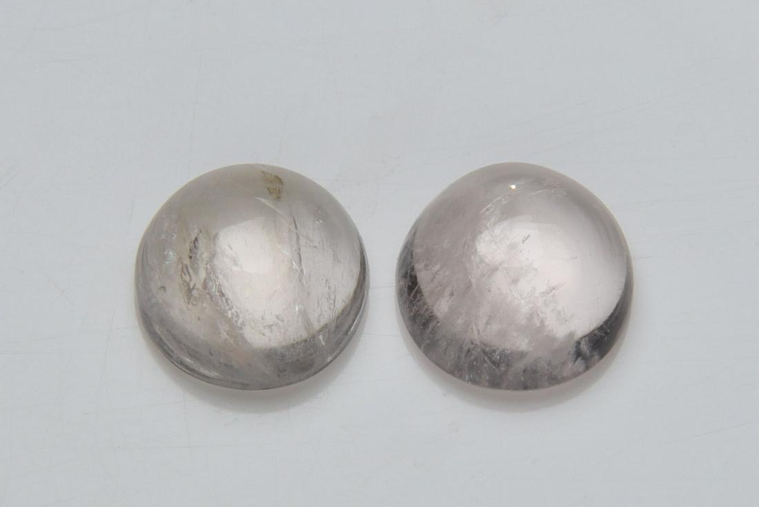 2.03 cts Natural Morganite Set: No Reserve! Title: 2.03 cts Natural Morganite Set Additional Information: Gemstone : Natural Morganite Shape and Cut : Round Cabochan Weight : 2.03 carats Measurements : 6.46-6.42x3.24 mm, 6.36-6.34x3