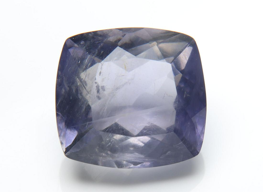 8.87 cts Natural Iolite: No Reserve! Title: 8.87 cts Natural Iolite Additional Information: Gemstone : Natural Iolite Shape and cut : Square Cut Weight : 8.87 carats Measurements : 13.22x12.36x8.66 mm , Color : Violite Transp