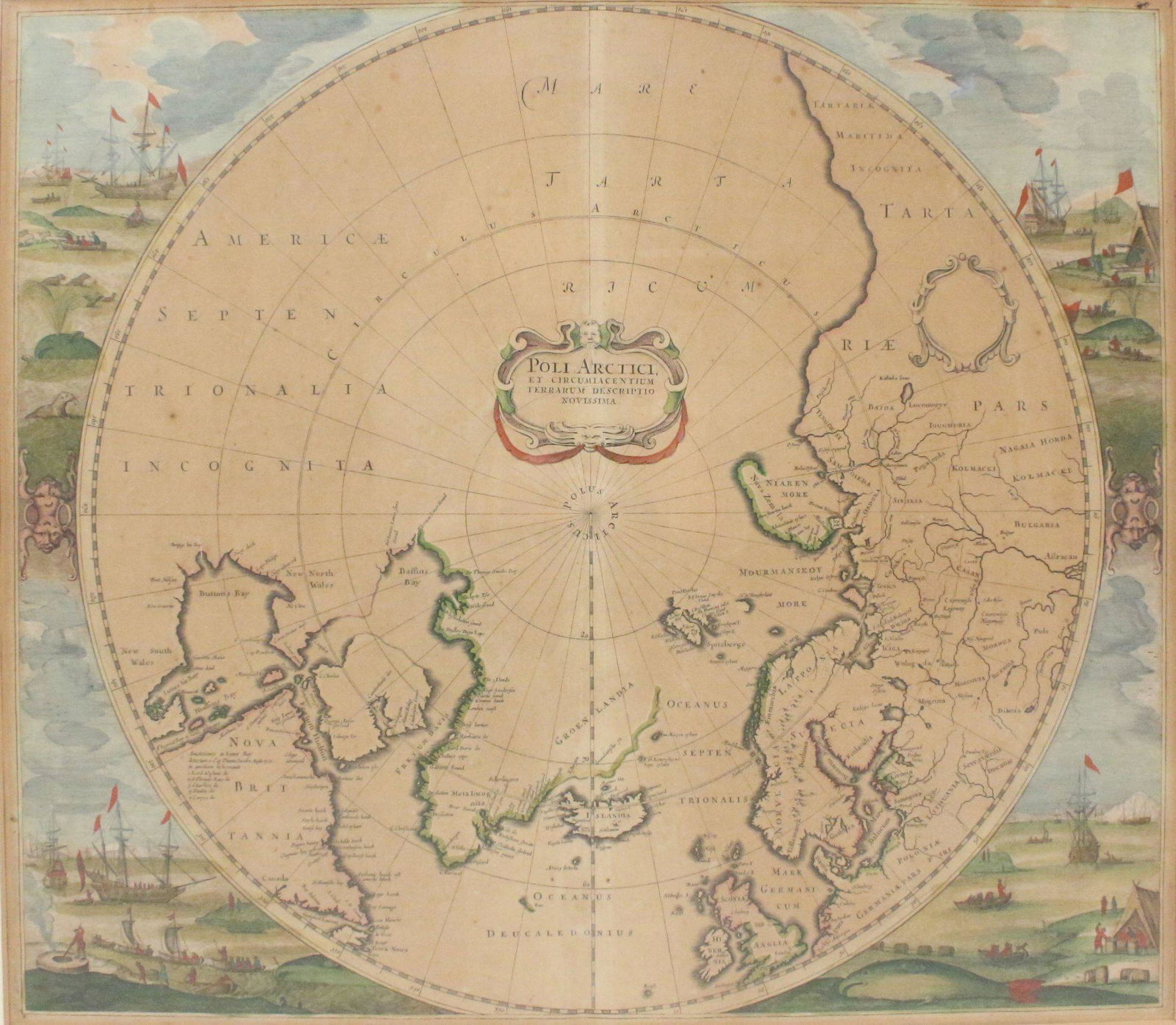 North Pole, 'Polkarte'; Frederik De Wit (1610-1698) - "Poli Arctici, et circumiacentium terrarum (1 of 2)