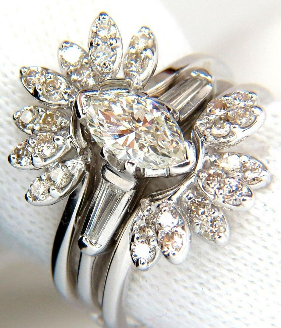1.40ct. MARQUISE & ROUNDS DIAMOND RING & INSERT PLATINUM VS+ (1 of 12)