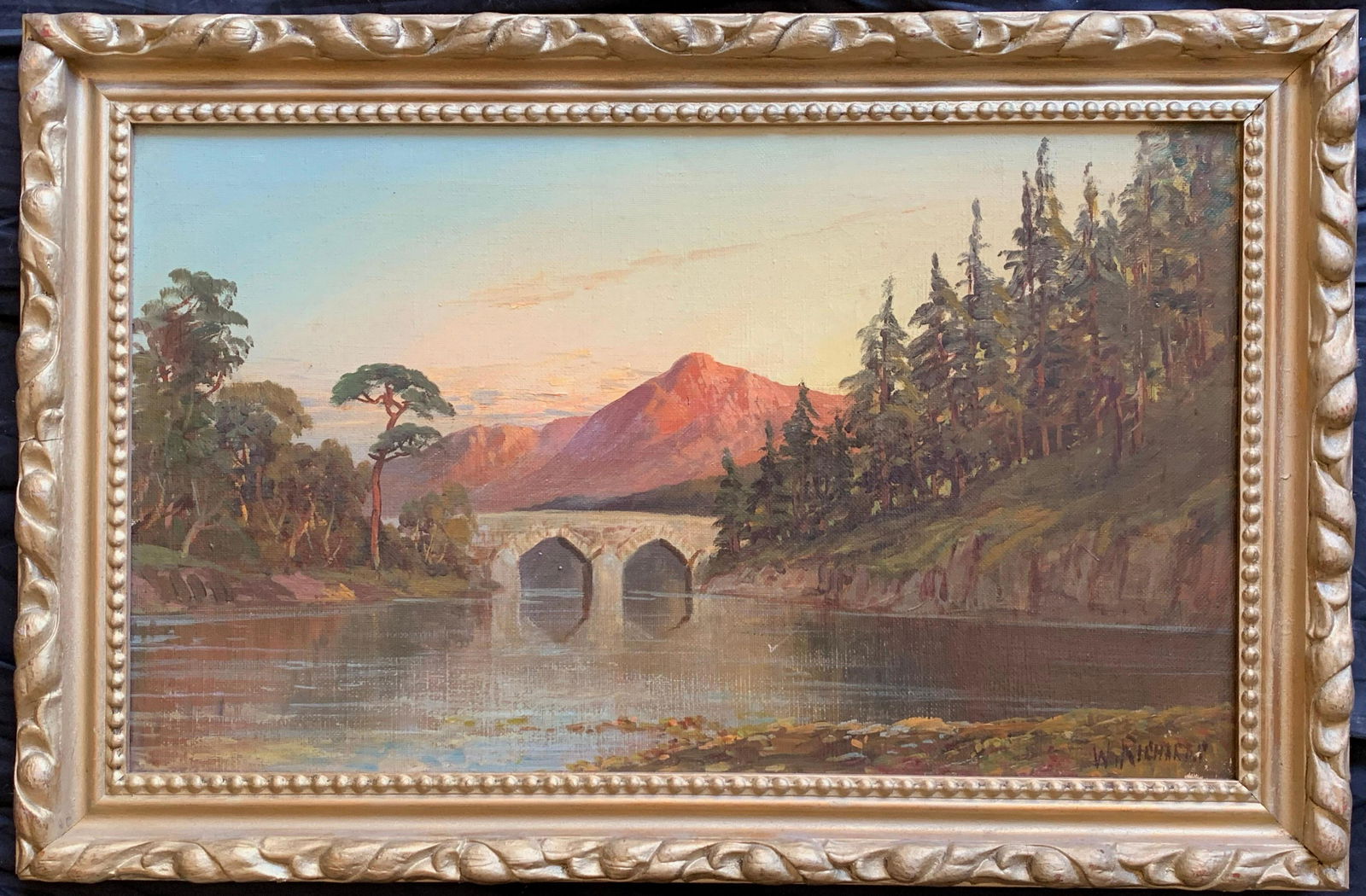Francis E. Jamieson: Antique Scottish Oil Painting Sunset Pitlochry Perthshire: Creator Francis E. Jamieson (1890 - 1950, British) Creation Year c.1930's Dimensions Height: 39.37 cm (15.5 in)Width: 59.69 cm (23.5 in)Depth: 2.54 cm (1 in) Medium Oil Movement & Style Victorian Peri
