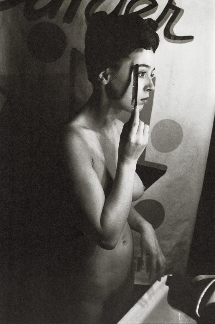 JONVELLE - Nude with a Comb, 1980: Artist: Jonvelle Title: Nude with a Comb, 1980 Medium: Photo Litho, 1997, France Dimensions: 7.1x10.75" Description: Heat Wax Mounted on 11x14" Conservation Board Artist Bio: Jean-Francois Jonvelle, (