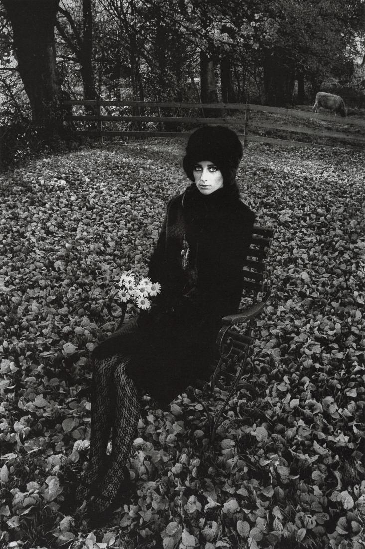 JEANLOUP SIEFF - The Lady in Black, England, 1964: Artist: Jeanloup Sieff Title: The Lady in Black, England, 1964 Medium: Photo Litho, 1996, Germany Dimensions: 7.45x11.15" Description: Heat Wax Mounted on 11x14" Conservation Board Artist Bio: Jeanlou