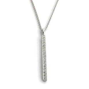 Mimi So Pave Diamond Stick Bar Pendant Necklace 18K White Gold, .46 CTW: Mimi So Pave Diamond Stick Bar Pendant Necklace 18K White Gold, .46 CTW Make a statement with this beautiful necklace. Please let us know if you have any questions. Brand: Mimi So Diamonds: 46 round