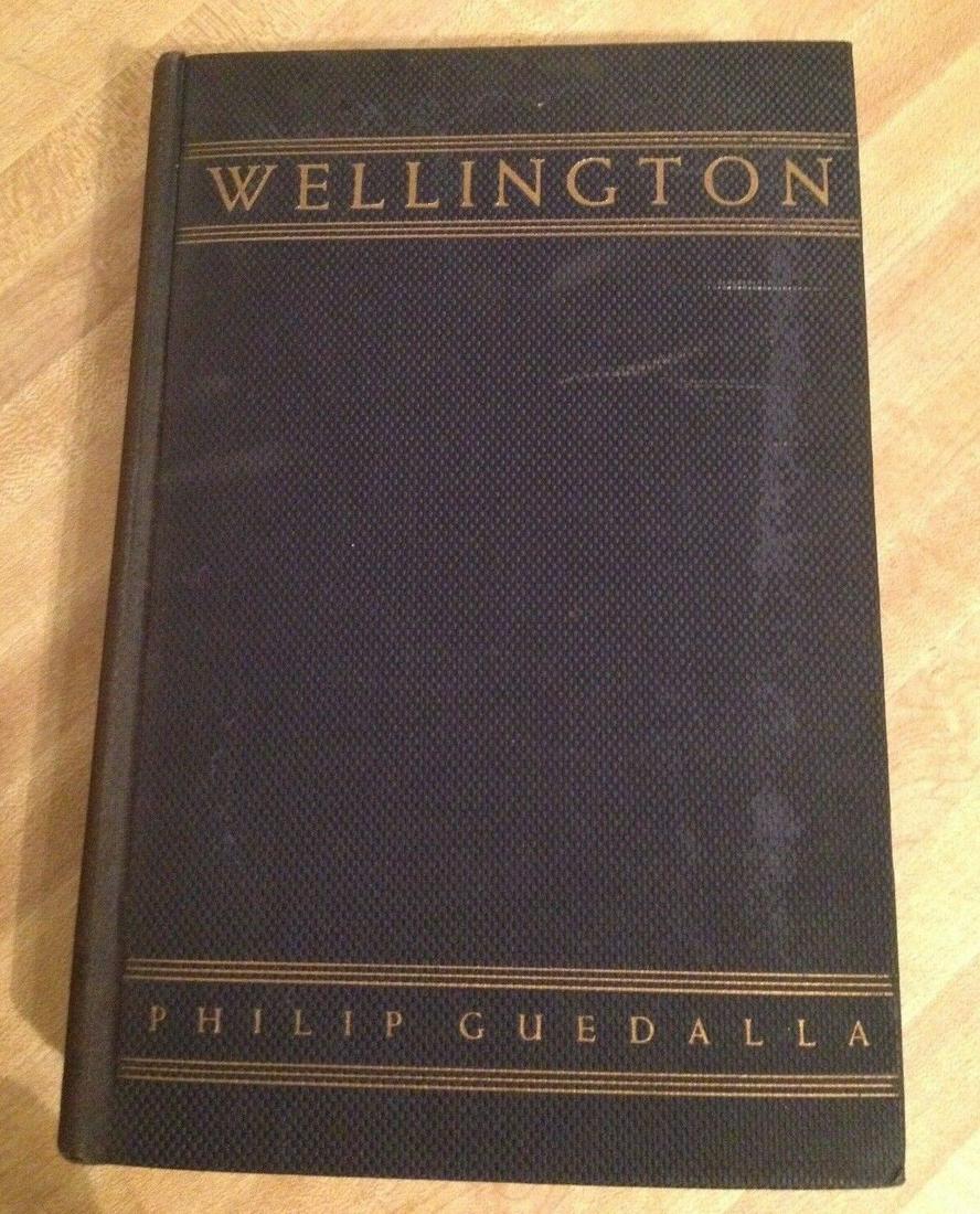 WELINGTON BY Philip Guedalla Stated 1st Ed. HC Literary Guild 1931 Harper&Bros.: WELLINGTON BY PHILIP GUEDALLA. NEW YORK: THE LITERARY GUILD, Harper & Bros., 1931.Hardcover. First Edition stated. Cloth boards with gilt title and decoration to front cover. 536 pages. Topstain.Sepia