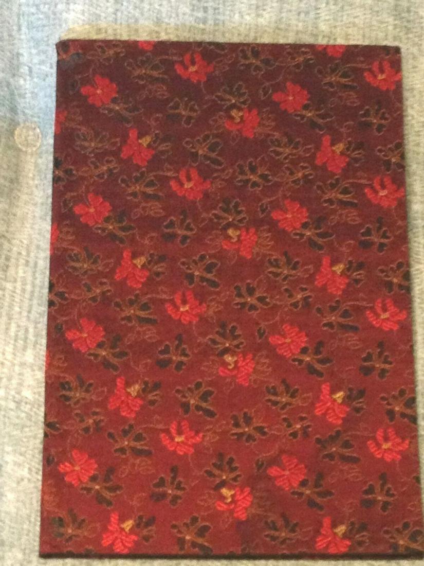 SONNETS FROM THE PORTUGUESE Elizabeth Barrett Browning Folio Society 1962 1st: SONNETS FROM THE PORTUGUESE by Elizabeth Barrett Browning, bound in beautiful embroidered crimson silk decorative cloth with black and red floral decoration, w/o slipcase, green end papers.Introductio