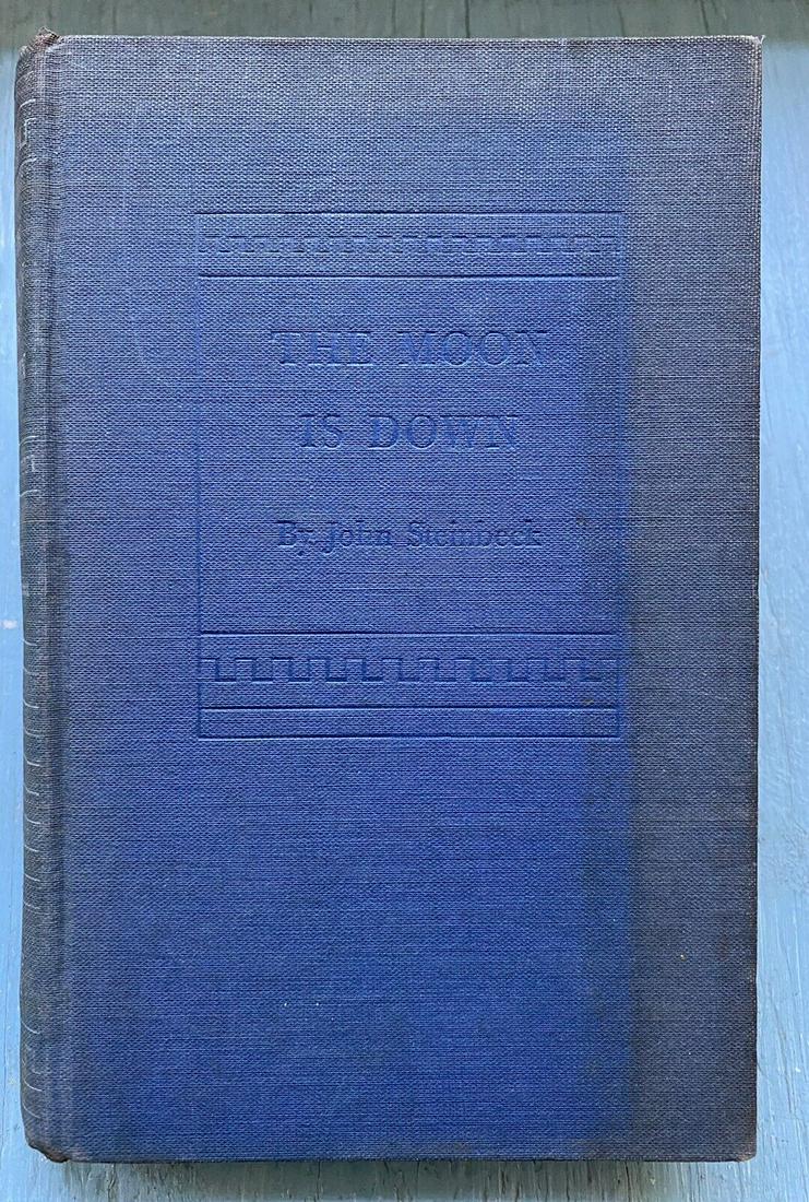 John Steinbeck THE MOON IS DOWN 1st Edition 2nd Printing HC no DJ 1942 VG (1 of 8)