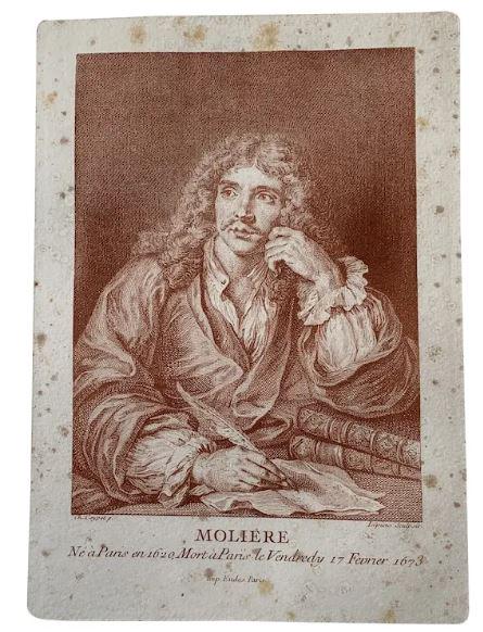 Moliere, after Charles Coypel. Lepicie: Jean Baptiste Moliere Engraver: Nicolas Bernard Lepicie; (French, 1735-1784). Artist: after Charles-Antoine Coypel (French, 1694-1752). Published by: Eudes, Paris. Media / technique: etching and engra