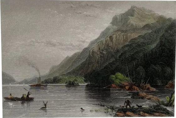 Black Mountain (Lake George) - Antique line engraving (c. 1840) (1 of 4)