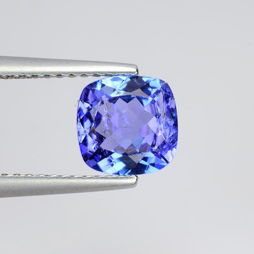 1.36 CTS SPLENDID ! EXTRAORDINARY COLOR 100 % NATURAL TANZANITE CUSHION SHAPE GOOD QUALITY GEMS: Title: 1.36 CTS SPLENDID ! EXTRAORDINARY COLOR 100 % NATURAL TANZANITE CUSHION SHAPE GOOD QUALITY GEMS Carat Weights: 1.36 Size/Dimensions: 6.9 x 6.9 x 3.6 MM Additional Information: CLARITY VS TANZAN