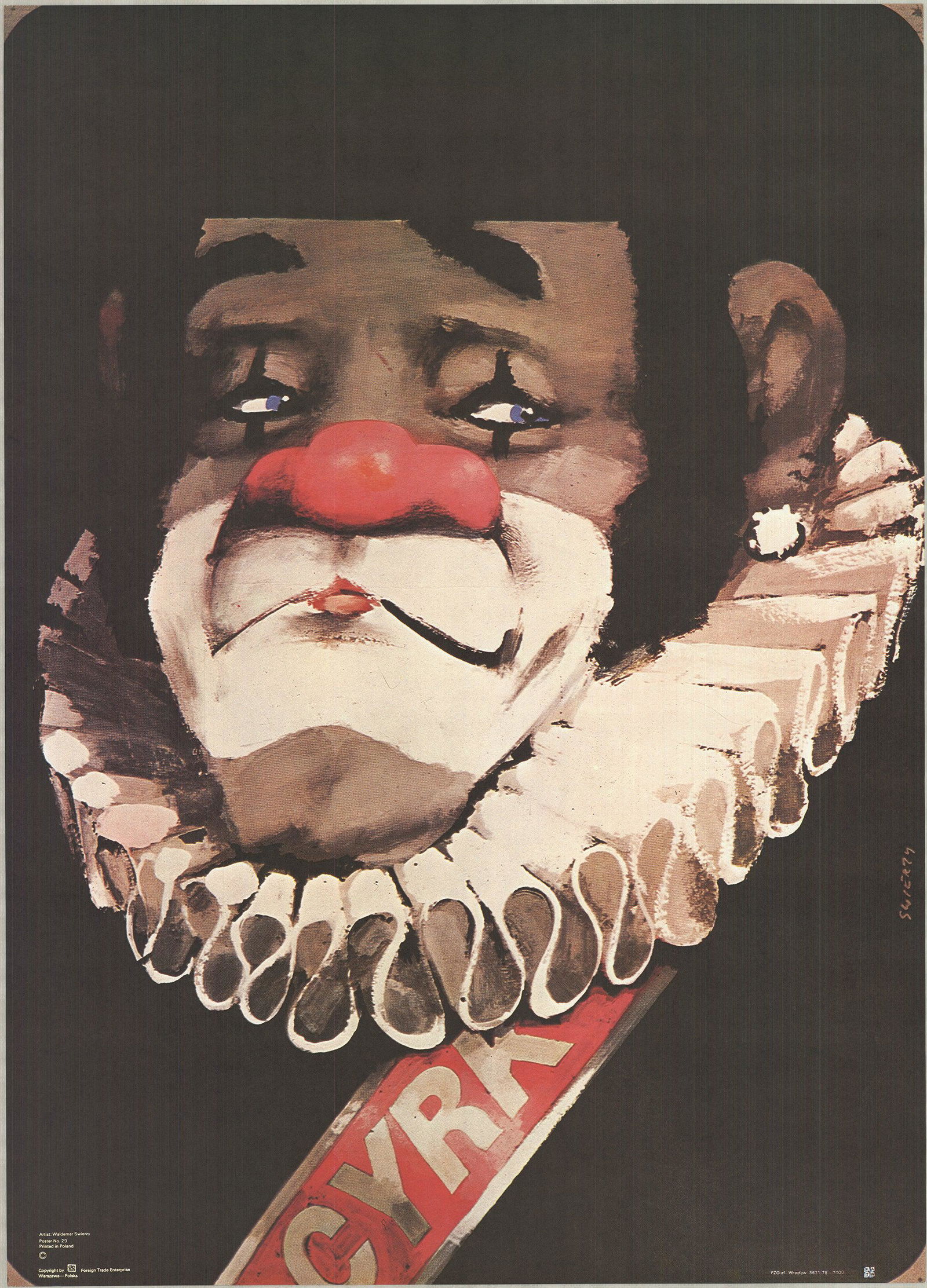 Waldemar Swierzy - Cyrk Clown - 1970 Offset Lithograph 36.75" x 26.5" (1 of 1)