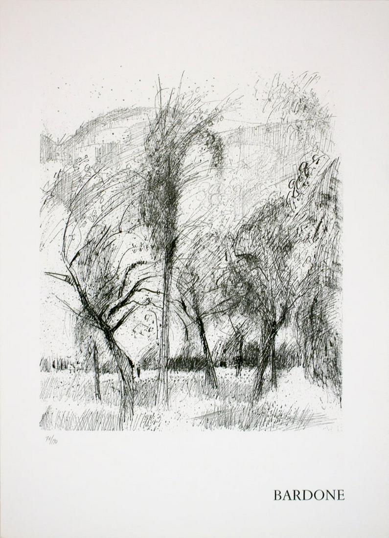 Guy Bardone - Le vent - 1970 Lithograph 19.5" x 14.25": Le vent by Guy Bardone, 1970 Unsigned Lithograph. Paper size is 19.5 x 14.25 inches, with an image size of 19.5 x 14.25 inches. The Lithograph is from an edition size of 190 and is not framed. The con